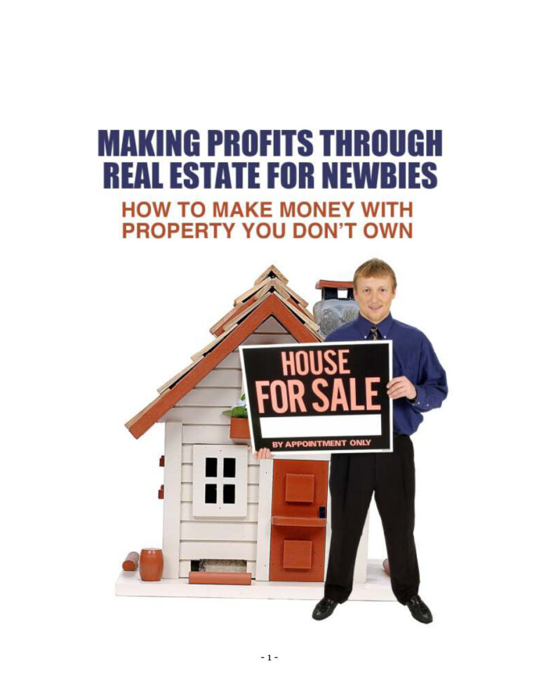 Making Profits Through Real Estate for Newbies PDF Download – Unknown Author