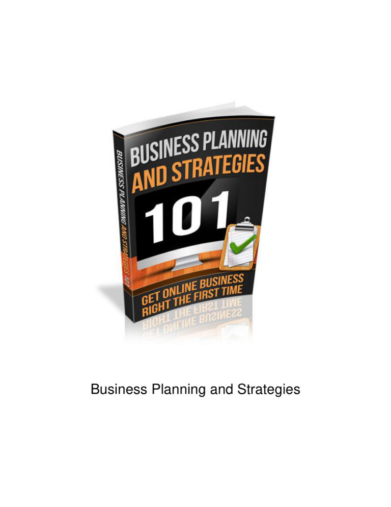 Business Planning and Strategies PDF Download – Unknown Author