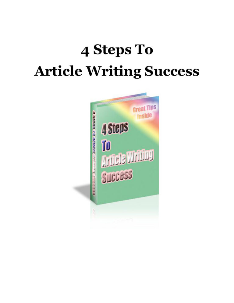 4 Steps to Article Writing Success PDF Download – Unknown Author