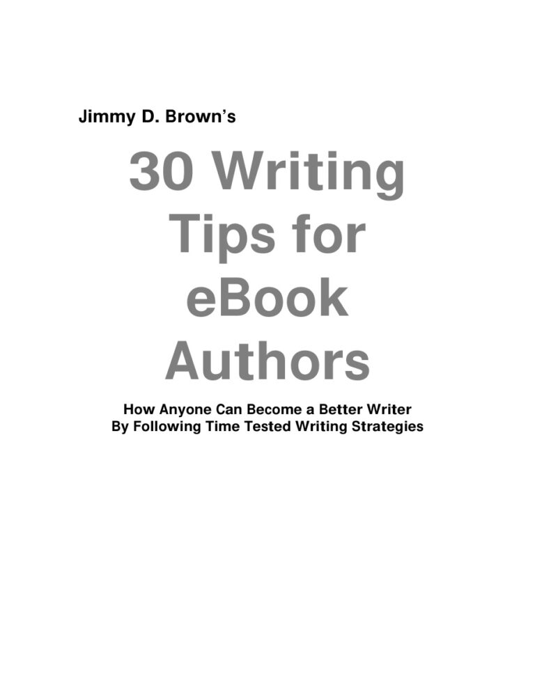 30 Writing Tips for Ebook Authors PDF Download – Unknown Author