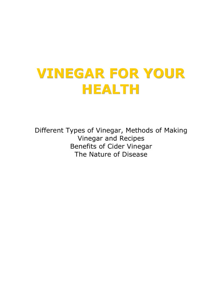 Vinegar for Your Health PDF Download – Unknown Author