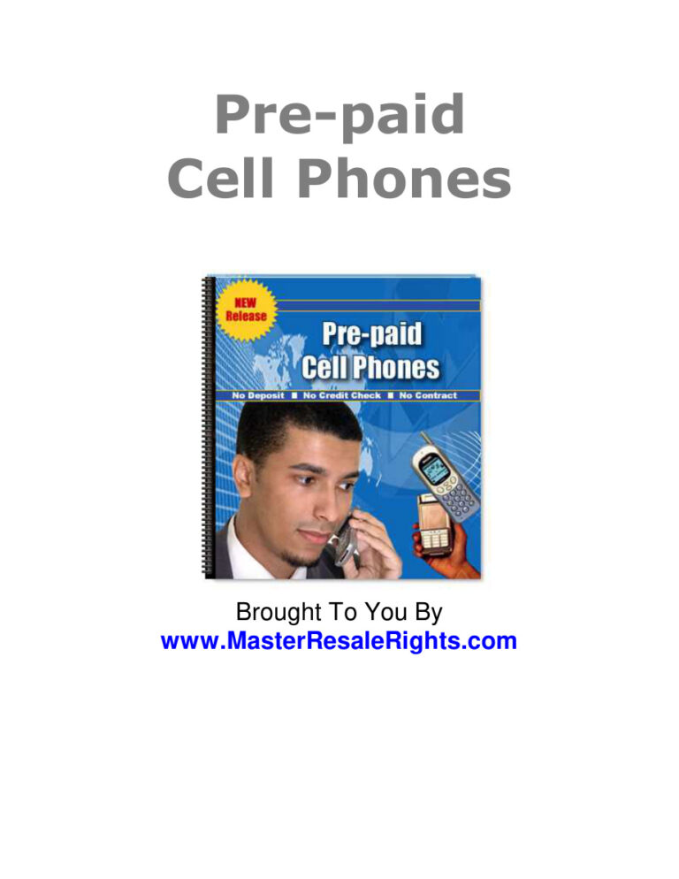 Pre-Paid Cell Phones PDF Download – Unknown Author