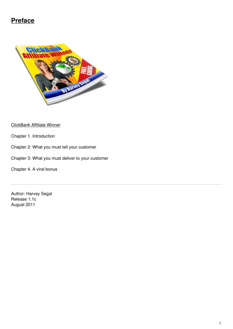 Clickbank Affiliate Winner PDF Download – Unknown Author