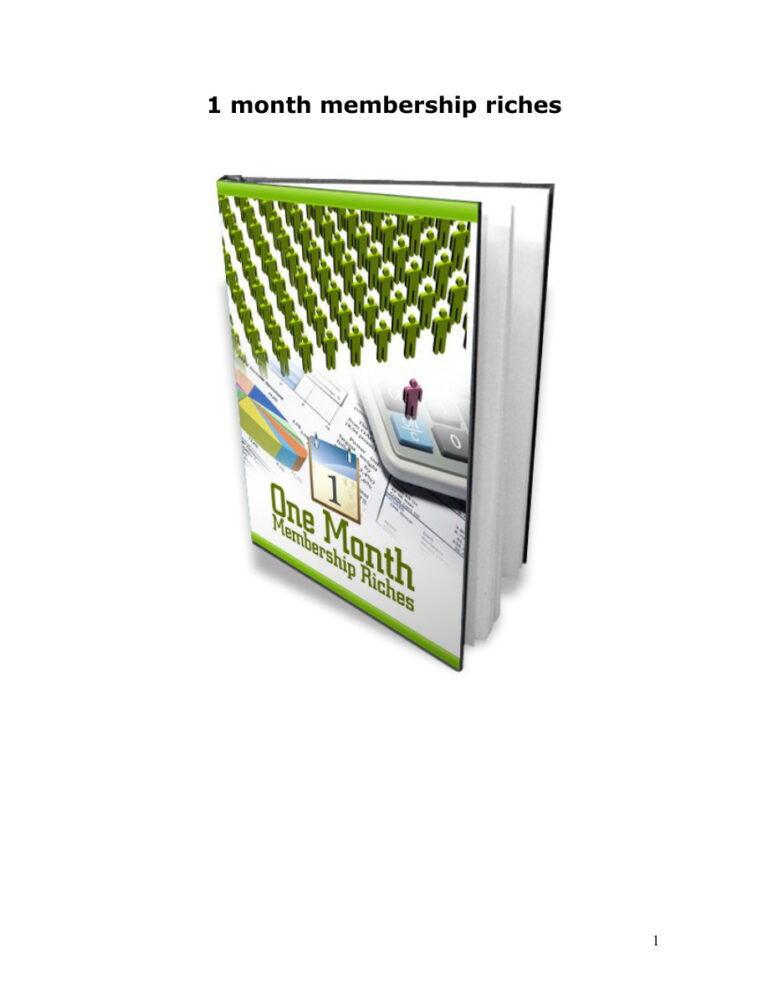 1 Month Membership Riches PDF Download – Unknown Author