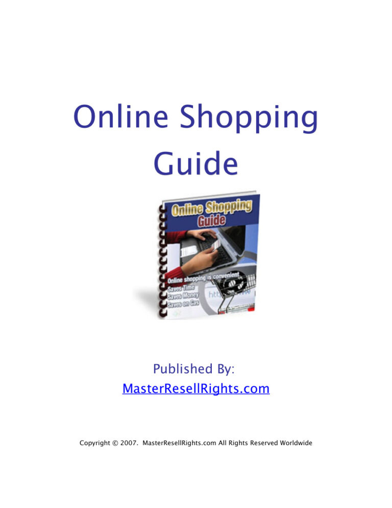 Online Shopping Guide PDF Download – Unknown Author
