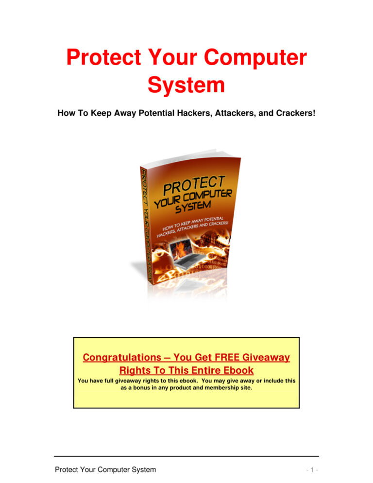 Protecting Your Computer from Viruses PDF Download – Unknown Author