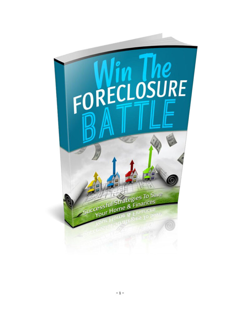 Win the Foreclosure Battle PDF Download – Unknown Author