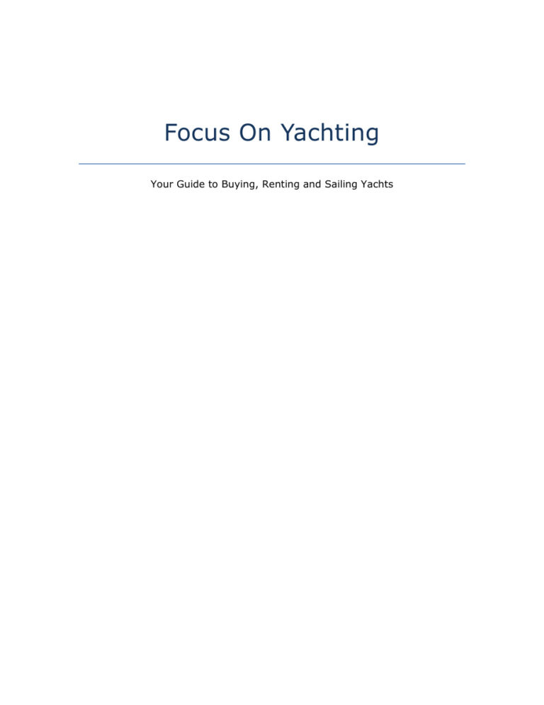 Focus on Yachting PDF Download – Unknown Author