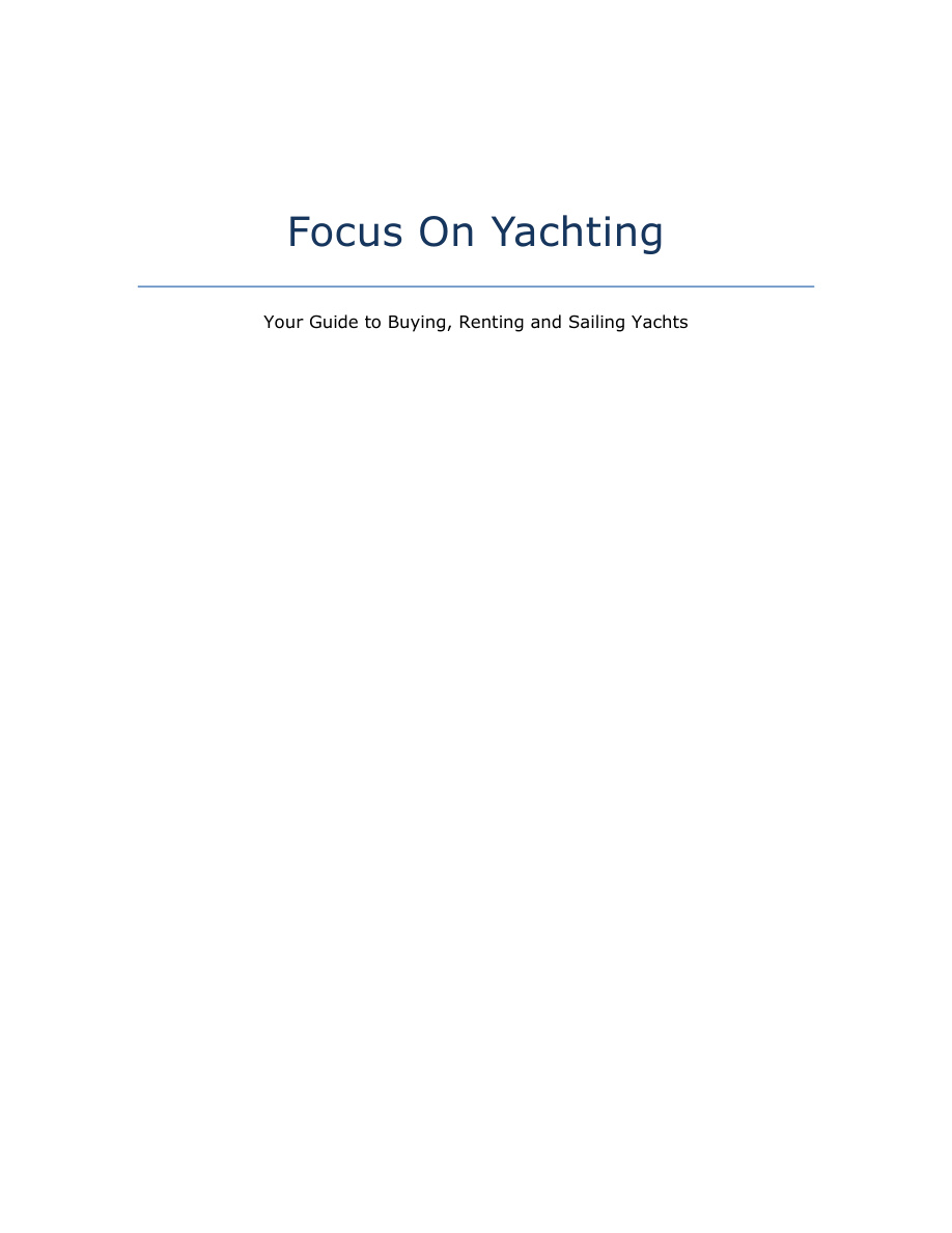 Focus on Yachting PDF Download