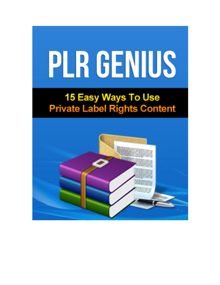 PLR Genius PDF Download – Unknown Author