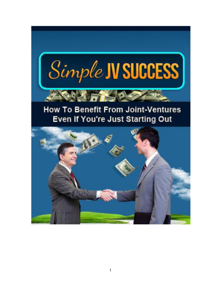 Simple JV Success PDF Download – Unknown Author