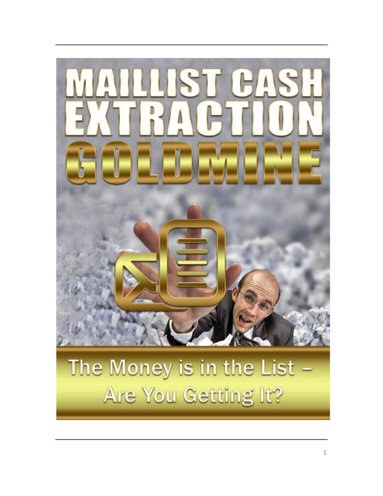 Mail List Cash Extraction Goldmine PDF Download – Unknown Author