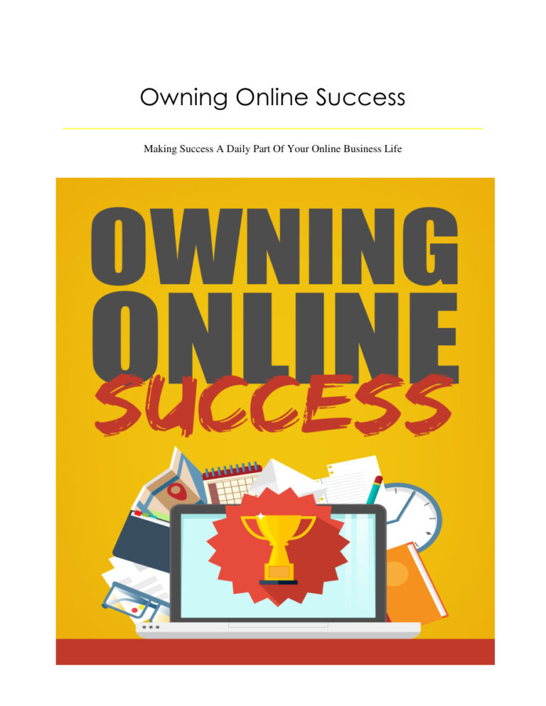 Owning Online Success PDF Download – Unknown Author