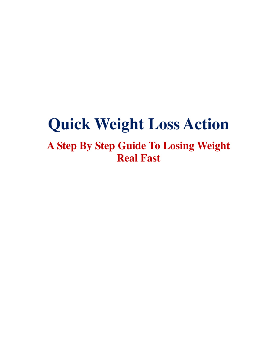 Quick Weight Loss Action PDF Download