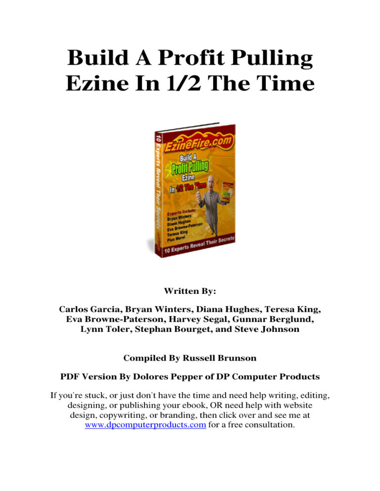 Profit Pulling Ezine PDF Download – Unknown Author