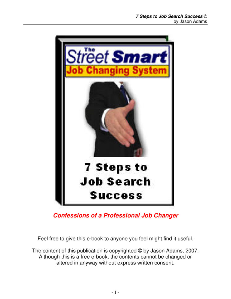 The Streetsmart Job Changing System PDF Download – Unknown Author