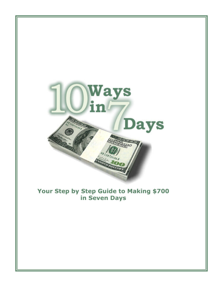 10 Ways in 7 Days PDF Download – Unknown Author