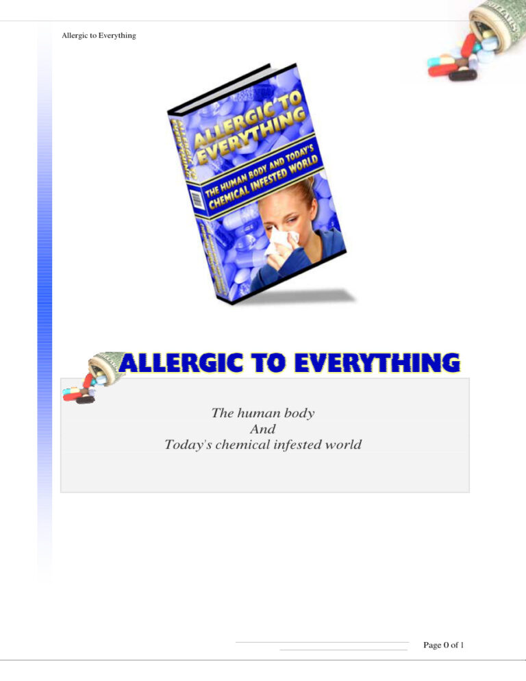 Allergic to Everything PDF Download – Unknown Author
