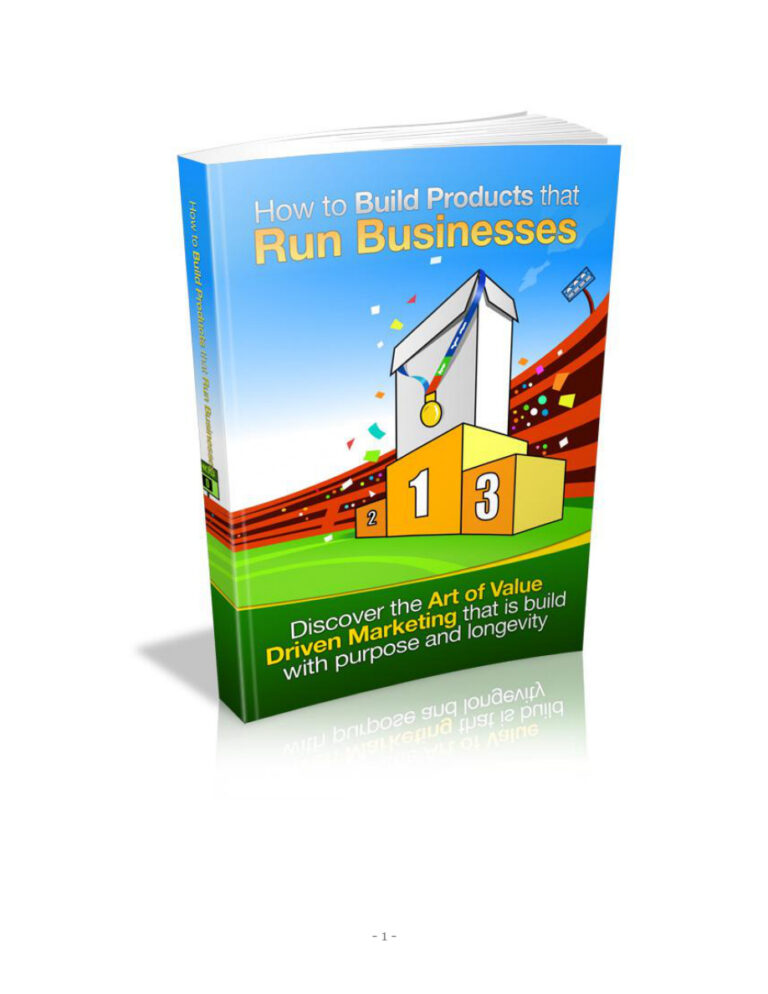 How to Build Products That Run Businesses PDF Download – Unknown Author
