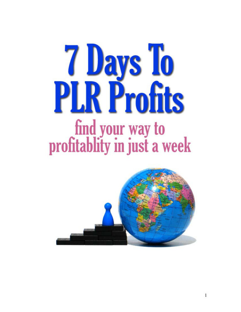 7 Days to PLR Profit PDF Download – Unknown Author