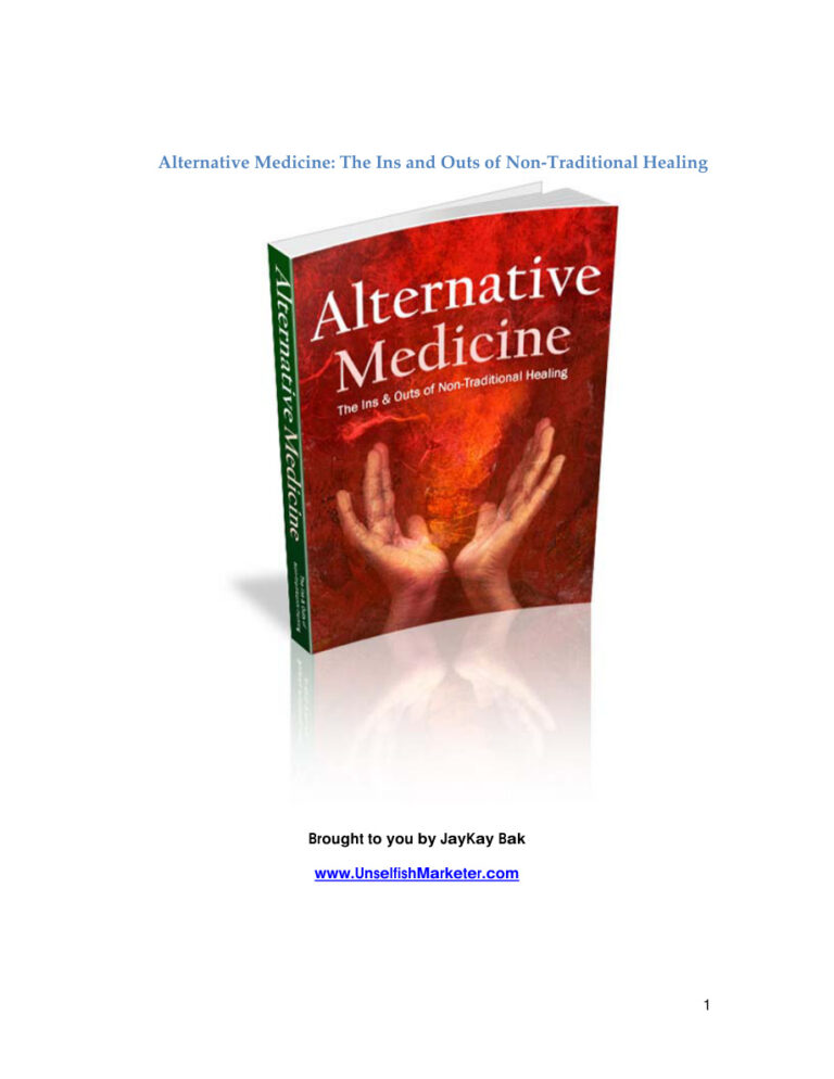 Alternative Medicine PDF Download – Unknown Author