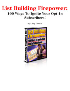 68da756bc11d0 list building firepower 100 ways to ignite your opt in subscribers Kitap Kapağı