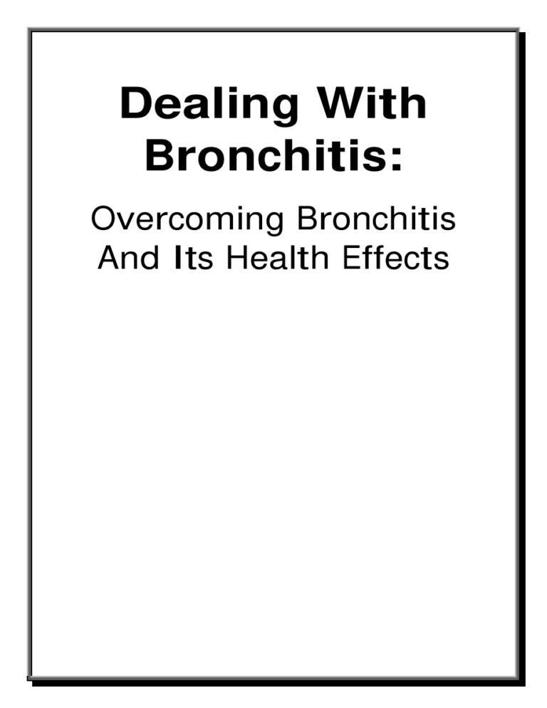 Dealing with Bronchitis PDF Download – Unknown Author
