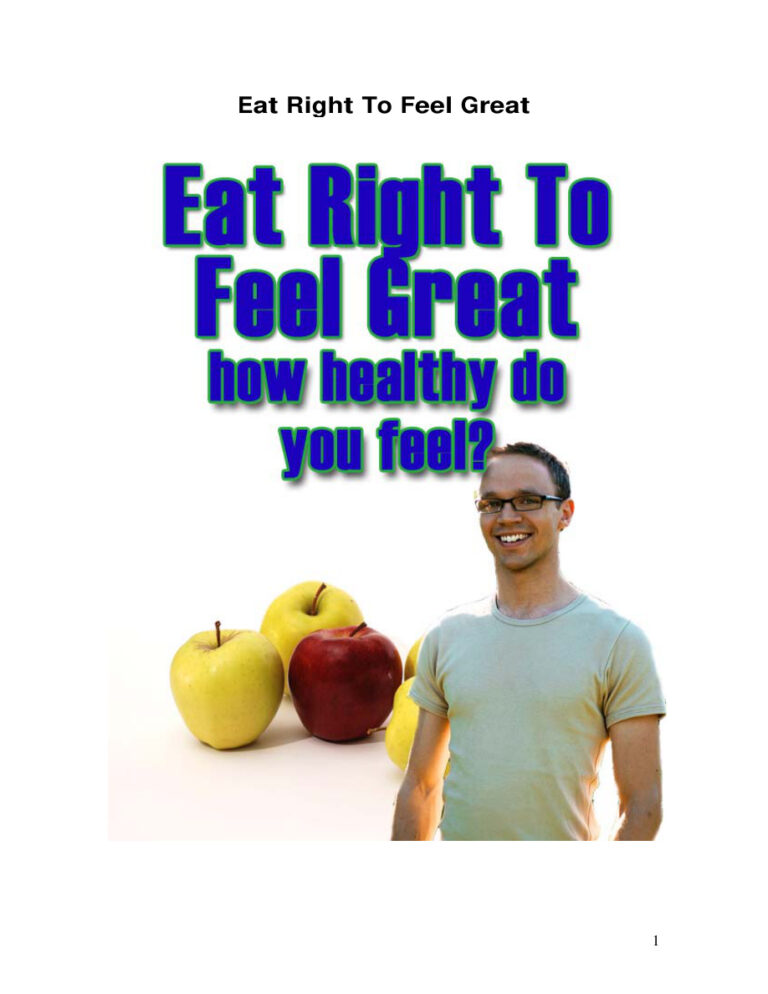 Eat Right to Feel Great PDF Download – Unknown Author