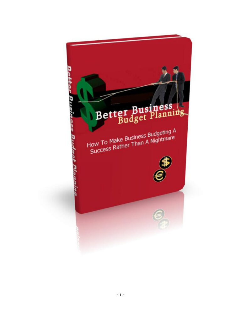 Better Business Budget Planning PDF Download – Unknown Author