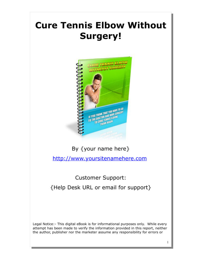 Cure Tennis Elbow Without Surgery PDF Download – Unknown Author