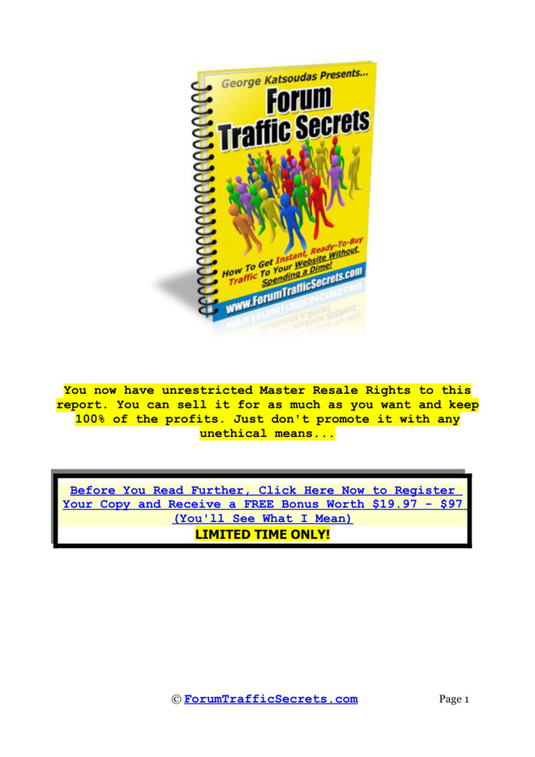 Forum Traffic Secrets PDF Download – Unknown Author