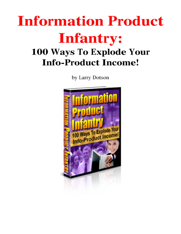 Information Product Infantry PDF Download – Unknown Author