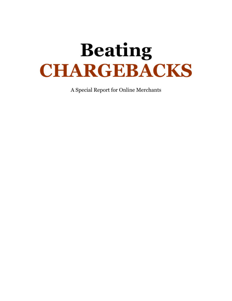 Beating Chargebacks PDF Download – Unknown Author