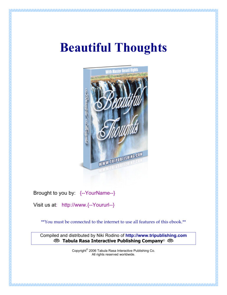 Beautiful Thoughts PDF Download – Unknown Author