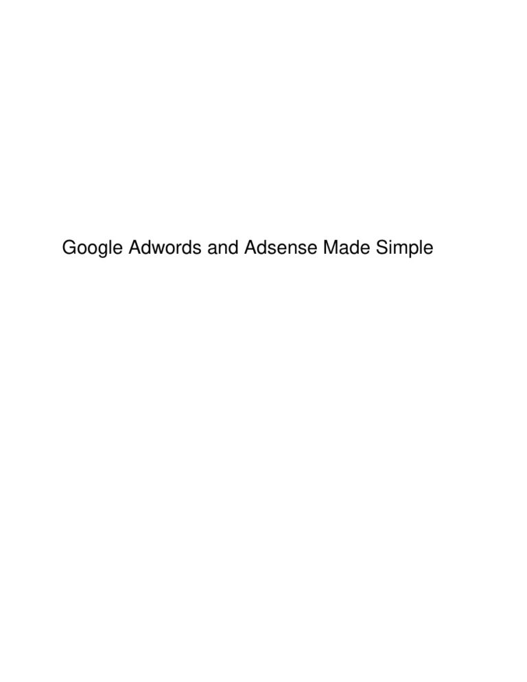 Google Adwords and Adsense Made Simple PDF Download – Unknown Author