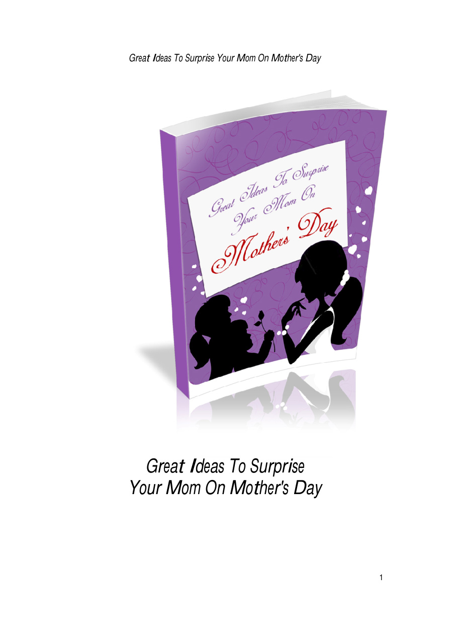 Great Ideas to Surprise Your Mom on Mother's Day PDF Download