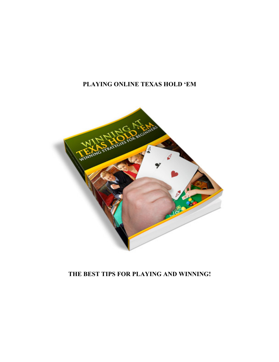 Playing Online Texas Hold'em PDF Download