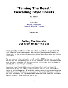 68ecf86e003a2 taming the beast cascading style sheets pulling the monster out from under the bed Kitap Kapağı