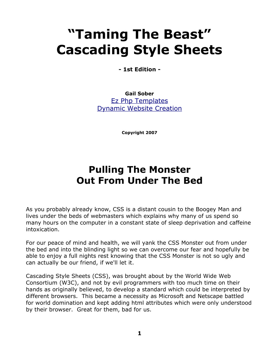 Taming the Beast: Cascading Style Sheets PDF Download