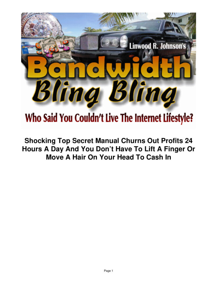 Bandwidth Bling Bling PDF Download – Unknown Author