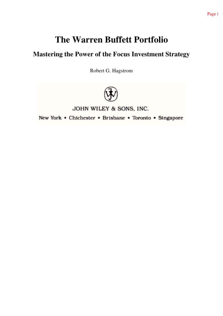 The Warren Buffett Portfolio PDF Download – Unknown Author