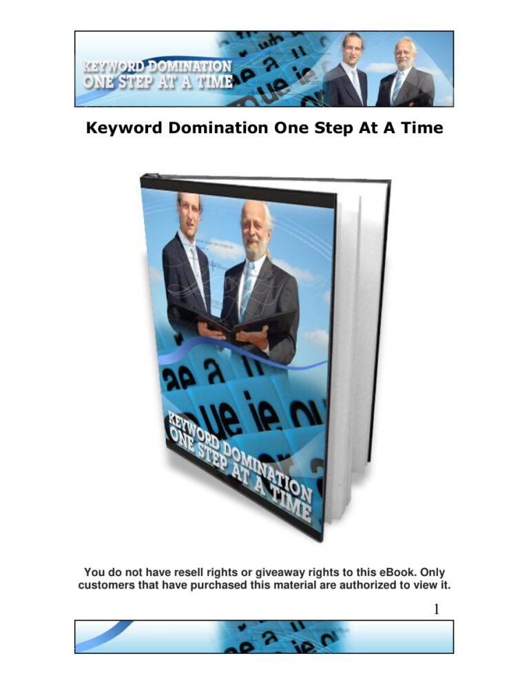 Keyword Domination PDF Download – Unknown Author