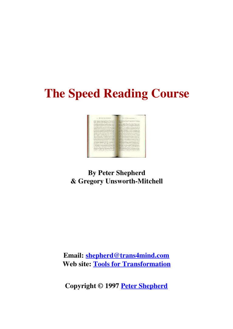 The Speed Reading Course PDF Download – Unknown Author