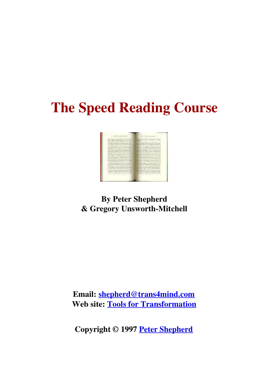 The Speed Reading Course PDF Download
