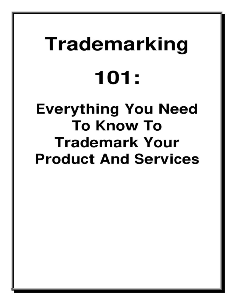 Trademarking 101 PDF Download – Unknown Author