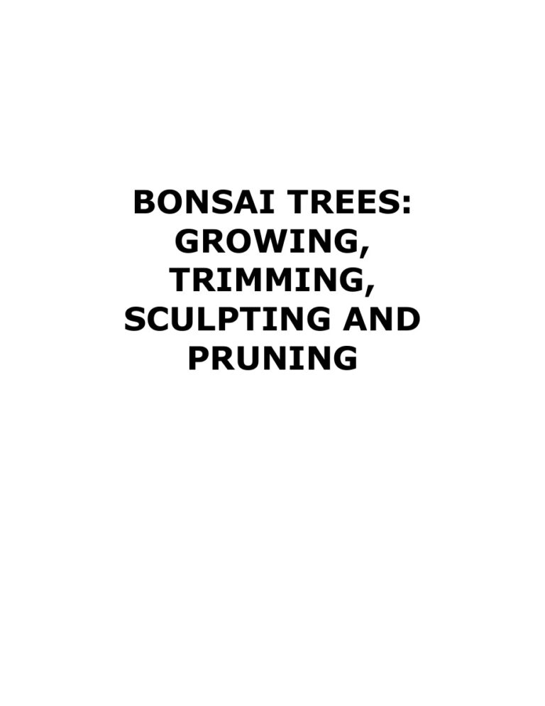 Bonsai Trees PDF Download – Unknown Author