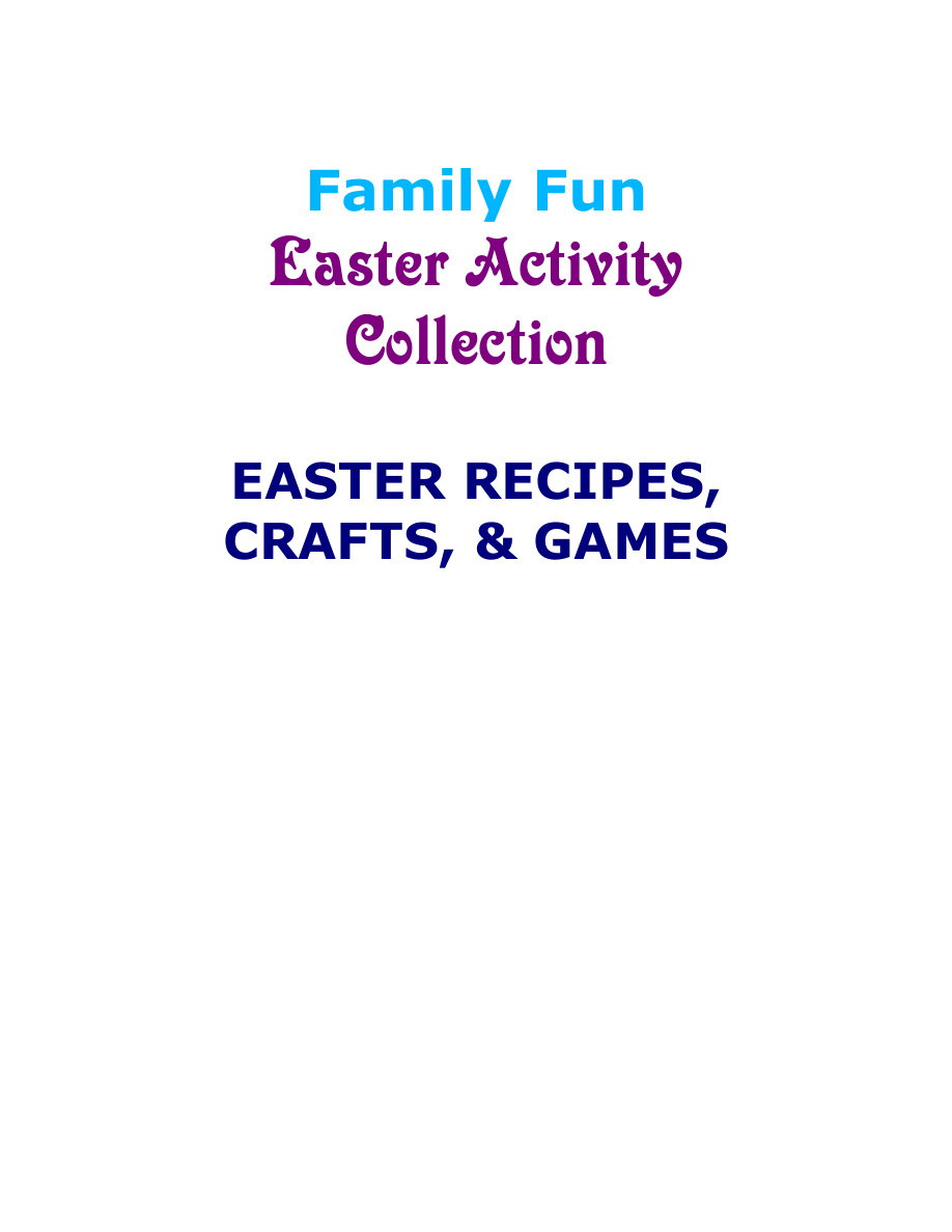 Family Fun Easter Activity Collection PDF Download