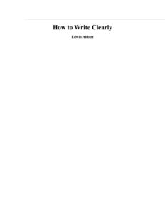691570333077b how to write clearly by edwin abbott Kitap Kapağı