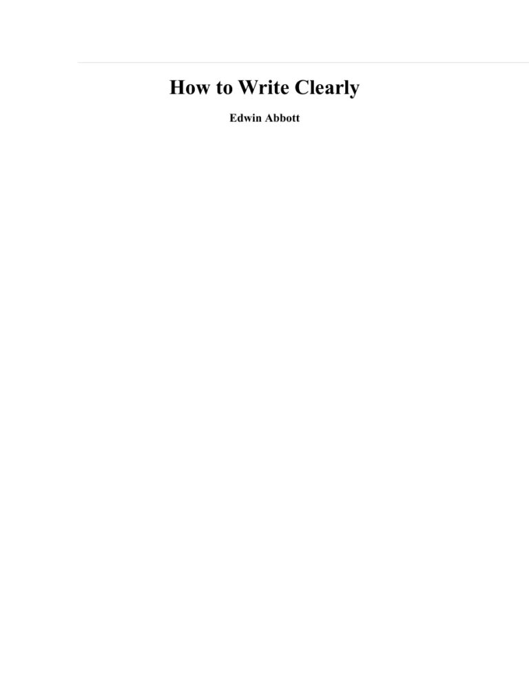 691570333077b how to write clearly by edwin abbott Kitap Kapağı