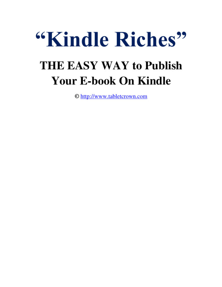Kindle Riches PDF Download – Unknown Author